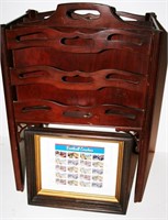 Deep Walnut Frame w/ Uncut Stamp Sheet,