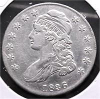 1836 BUST HALF DOLLAR XF DETAILS