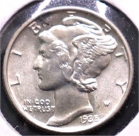 1935 CHOICE BU MERCURY DIME