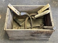 Hand Scythes and Wood Crate