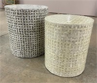 Global Archive Basketweave Accent Tables