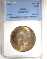 1967 Dollar NNC MS66+ Confederation