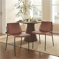 Colamy Pu Leather Dining Chairs Set Of 2