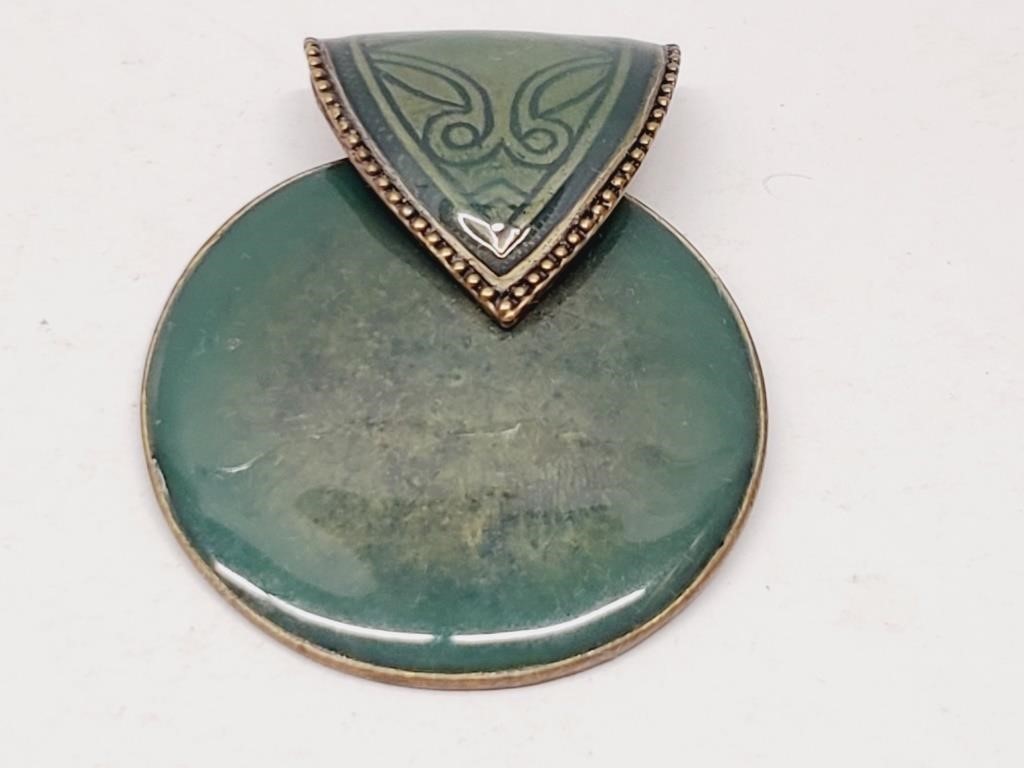 Green Enamel Pendant