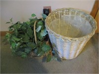 floral decor and basket