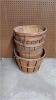4 Wooden Apple and Bean Baskets