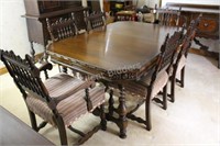 Union Furniture Carved Dining Table & Six Chairs