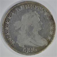 1806 DRAPED BUST HALF DOLLAR POINTED 6