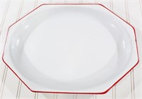 Red-Trimmed Octangonal Enamel Platter