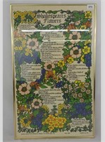 Shakespeares Flowers In Frame 18x30