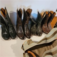 4pr) Nocona & Lucchese  exotics Cowboy boots