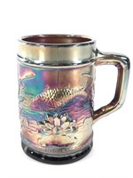 Dugan Waterlily & Cattails Carnival Glass Mug
