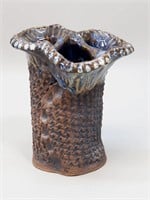 Brutalist Hand Thrown Studio Art Pottery Vase LH