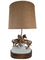 Porcelain Horses Statue Lamp
