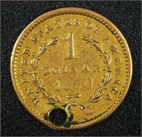 AMERICAN 1850 GOLD ONE DOLLAR COIN