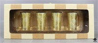Bombay Gold Votive Candles Holders w/Tray