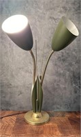 Mid Century Laurel Cattails Gooseneck Table Lamp