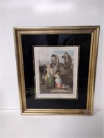 Antique L.Dupont Signed Colorized Engraving