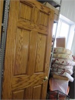 6 Panel Oak Door with Handles about 28 x 80