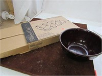 Brown Pottery Bowl, Pampered Chef Muffin Pan