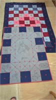 2 REALLY CUTE QUILTS ( THE RED CHECKED ONE IS 47"