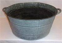 Large vintage galvanized wash tub.