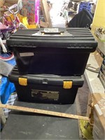 Two 22 Inch Plastic Toolboxes