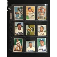 9 1950-51 Bowman Baseball Cards