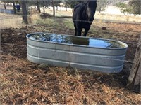 GALVANIZED ROUND END STOCK TANK, 8'