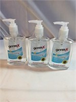3  bottles germ X hand sanitizer 8 ounce