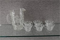EAPC Star of David Glass Pitcher & 6 Cups