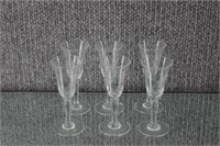 6 Vintage Etched Crystal Wine Glasses