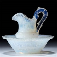 PRESSED LACY TOY EWER AND BASIN, strong fiery