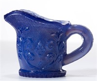 PRESSED LACY TOY JUG, unrecorded fiery opalescent