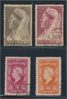 SURINAM #162-163 & #206-207 USED FINE-VF