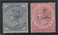 STRAITS SETTLEMENTS #51 & #61 MINT FINE NG LH