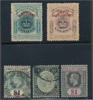 STRAITS SETTLEMENTS #123//165 MINT/USED FINE-VF HR