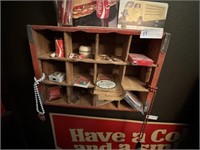 WOODEN COKE CRATE WHAT NOT SHELF WITH