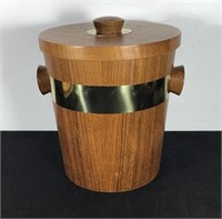 NIPPON SAITO BENT WOOD ICE BUCKET PLASTIC LINER