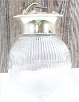 Clear Ribbed Globe Ceiling Light