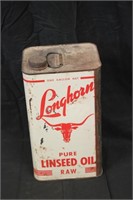 Vintage Longhorn Linseed Oil Can - Full