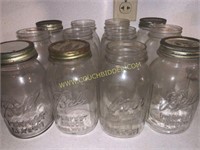 Dozen vintage canning jars - small mouth