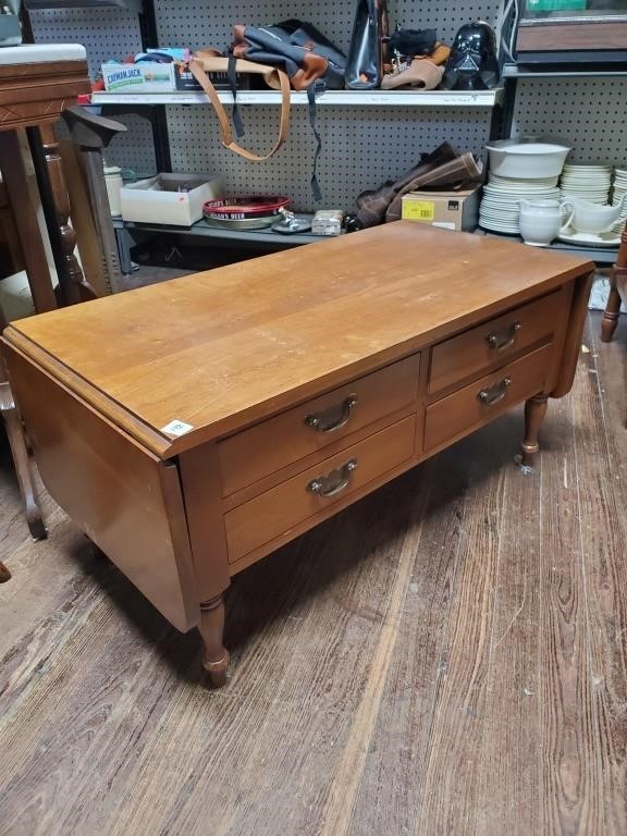 4 Drawer Drop Leaf Coffee Table