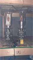 Lamps, glass,a pair, 17" high.