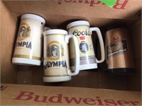 4 Plastic beer mugs