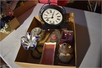Clock and candle holders