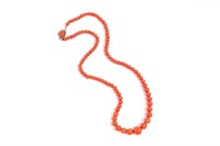 CORAL GRADUATED BEADED NECKLACE