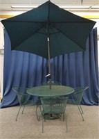 5 Piece Patio Set with 2 Umbrellas