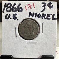 1866 3 CENT NICKEL