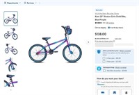 B3115  Kent Girls Child Bike 20 Illusion Blue/P